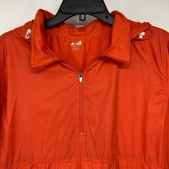 Avia Jacket Orange Pullover Hooded 1/4 Zip Windbreaker Long Sleeve - Picture 3 of 12